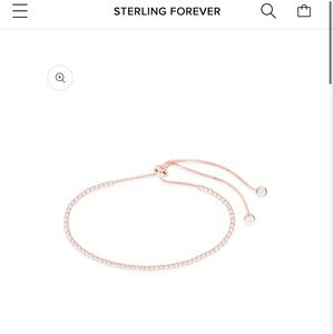 Sterling Forever CZ Slider Bracelet - Rose Gold